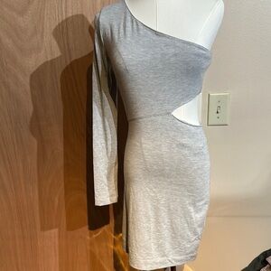 BCBGeneration Gray Asymmetrical Bodycon Dress